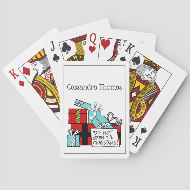 Don’t Open Til Christmas Presents Xmas Poker Cards (Back)