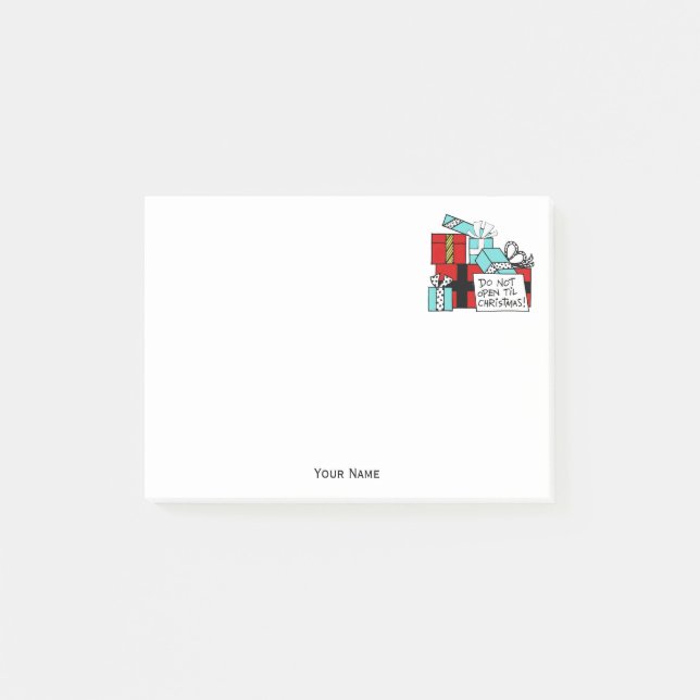 Don’t Open Til Christmas Presents Xmas Post-it Notes (Front)