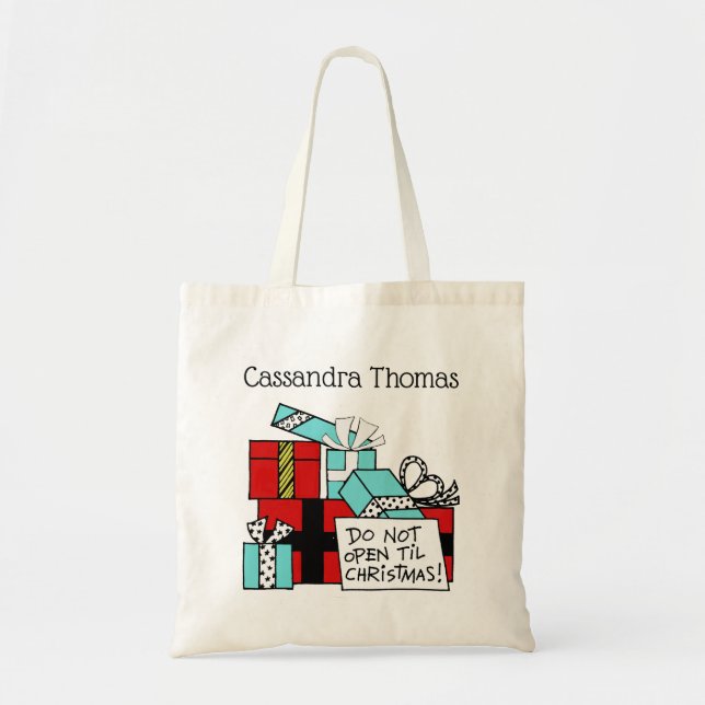 Don’t Open Til Christmas Presents Xmas Tote Bag (Front)
