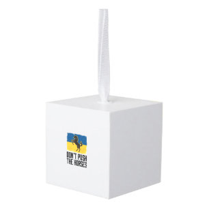Don’t Push The Horses Vintage Horse Cube Ornament