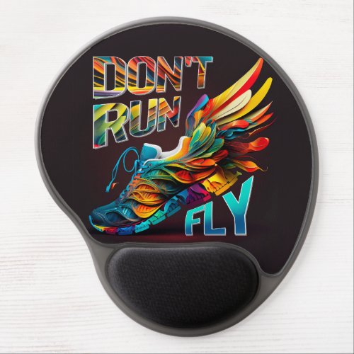 Donât run Fly  Neon Running shoe Gel Mouse Pad