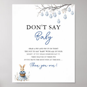 Don’t Say Baby Easter Chinoiserie Baby Shower Poster