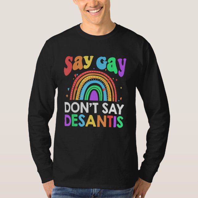 Don t Say Desantis Florida Say Gay LGBTQ Pride Ant T-Shirt (Front)