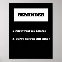 DON’T SETTLE FOR LESS  Motivation quote Poster 