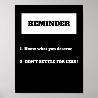 DON’T SETTLE FOR LESS Motivation quote Poster