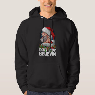 Don t Stop Believing Santa Claus Sunglasses Hoodie