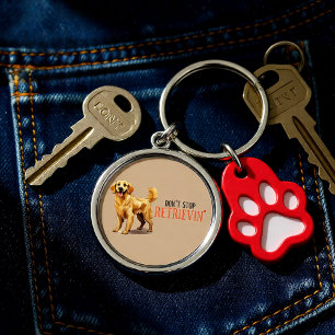 Don’t Stop Retrievin’ Golden Retriever Funny Keychain