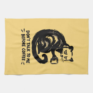 Don’t Talk to Me Before Coffee – Funny Grumpy Cat Kitchen Towel