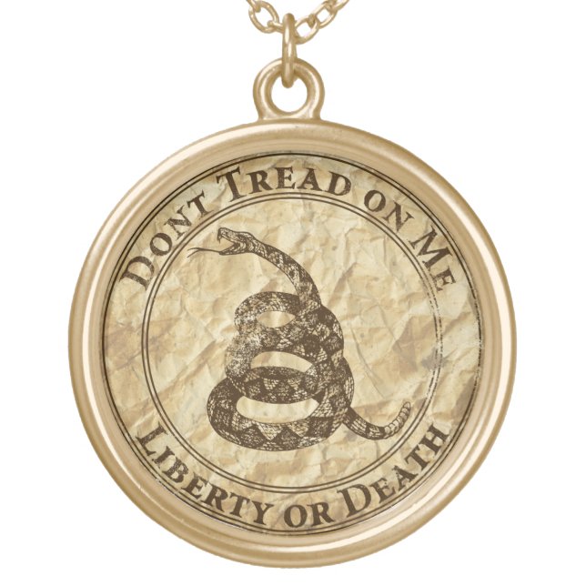 Don’t Tread on Me Gold Plated Necklace (Front)
