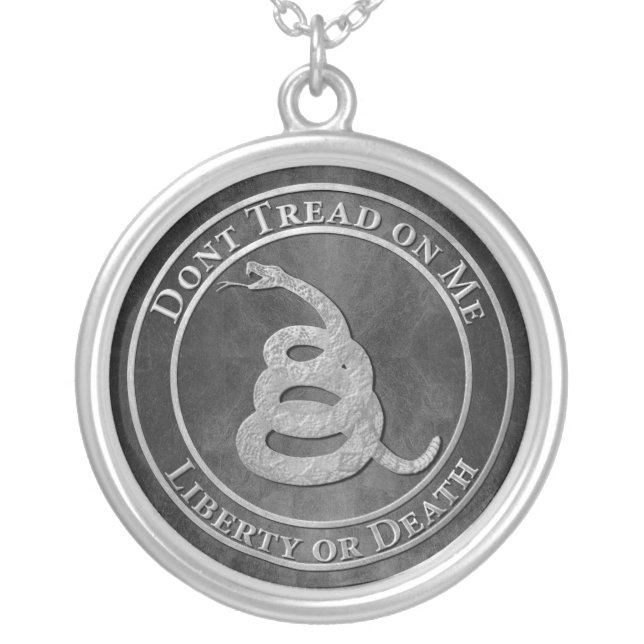 Don’t Tread on Me Silver Plated Necklace (Front)