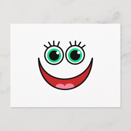 Dont Worry Be Happy Cartoon Face Postcard