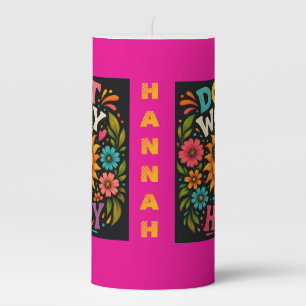 Don’t Worry, Be Happy, Cool Sunshine Pillar Candle
