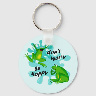 Don’t Worry Be Happy Hoppy Frog Keychain