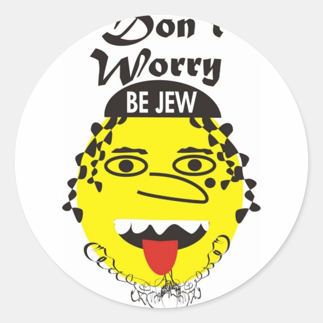 Don´t Worry be Jewish Classic Round Sticker (Front)