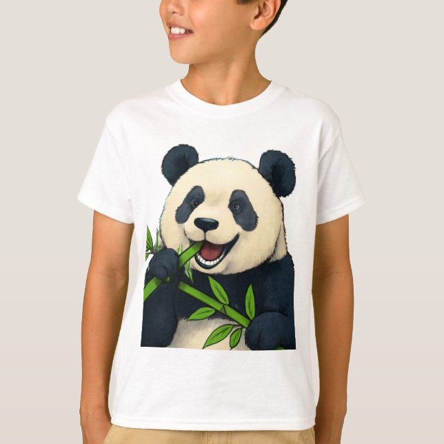 Don’t Worry, Eat Bamboo – Panda Art T-Shirt (Front)