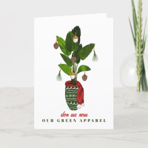  Don We Now Houseplant Christmas Sweater Scarf Holiday Card