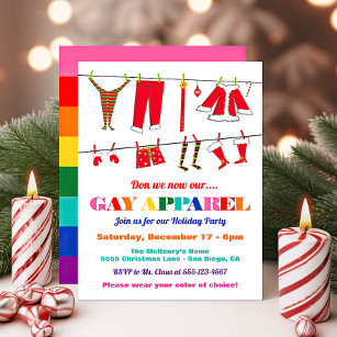 Don we now our Gay apparel Christmas Party Invitation