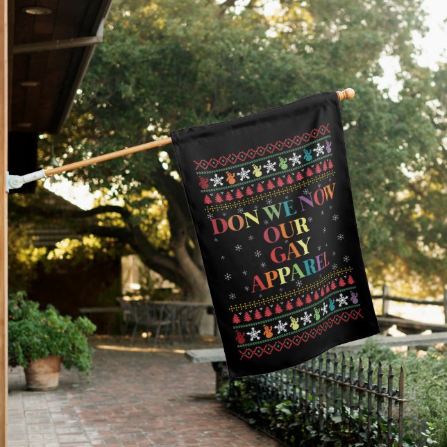 Don We Now Our Gay Apparel Gay Christmas  House Flag (In SItu)