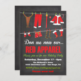 Don we now our Red apparel Christmas Invitations