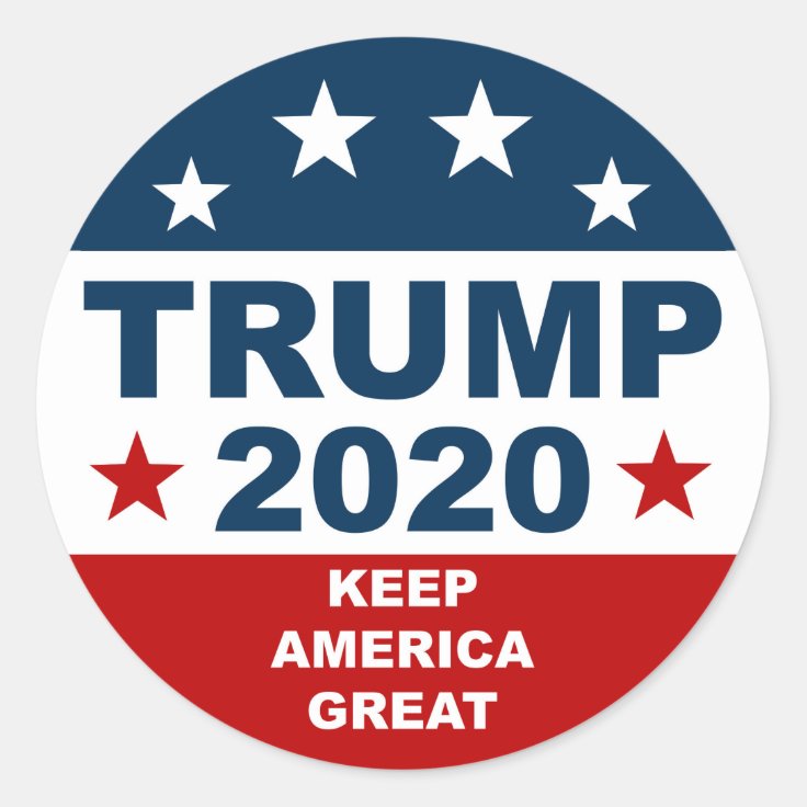 Donal Trump 2020 Keep America Great Classic Round Sticker | Zazzle