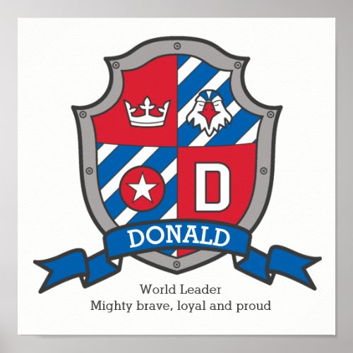 Donald boys D name meaning eagle crest poster
