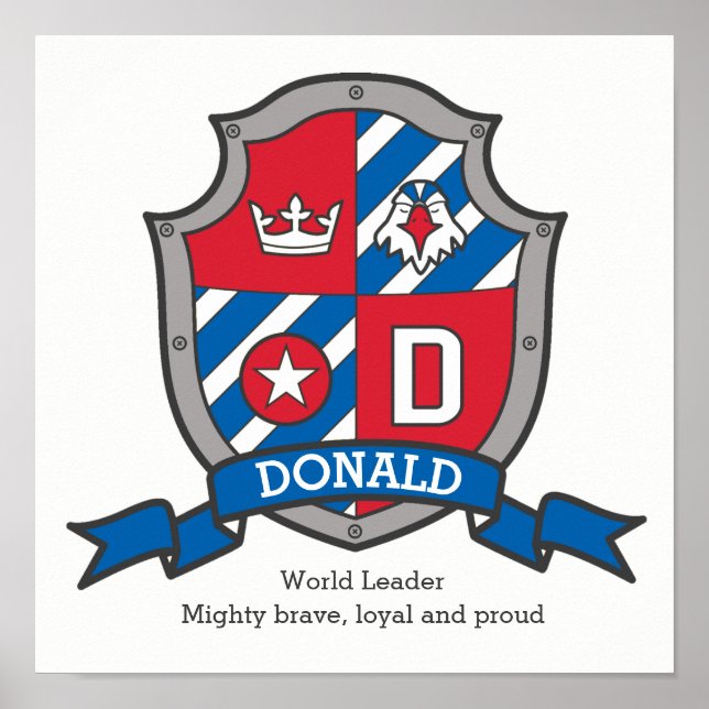 Donald boys D name meaning eagle crest poster (Front)