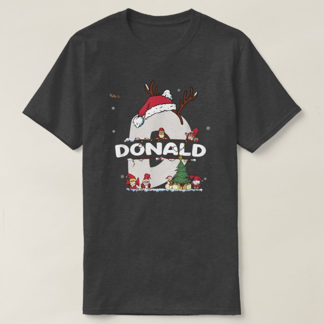 Donald Christmas  w Donald Name for funny Xmas  T-Shirt (Design Front)