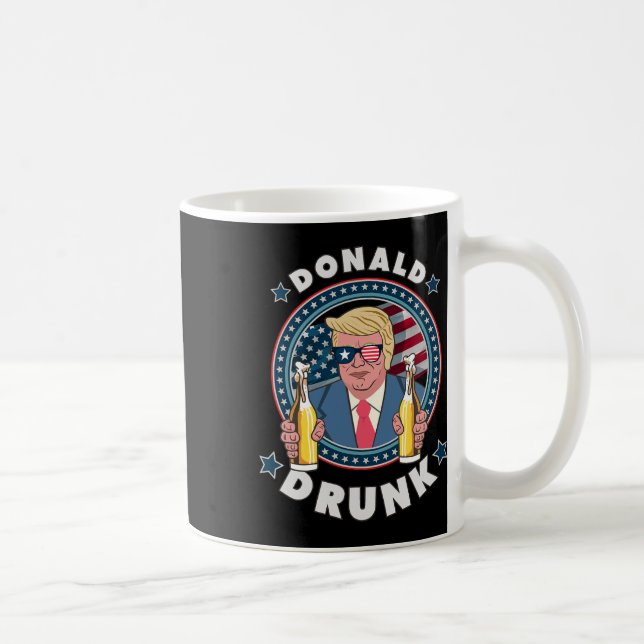 Donald Drunk Trump 4th Of July Funny Drinking Pres Coffee Mug (Right)