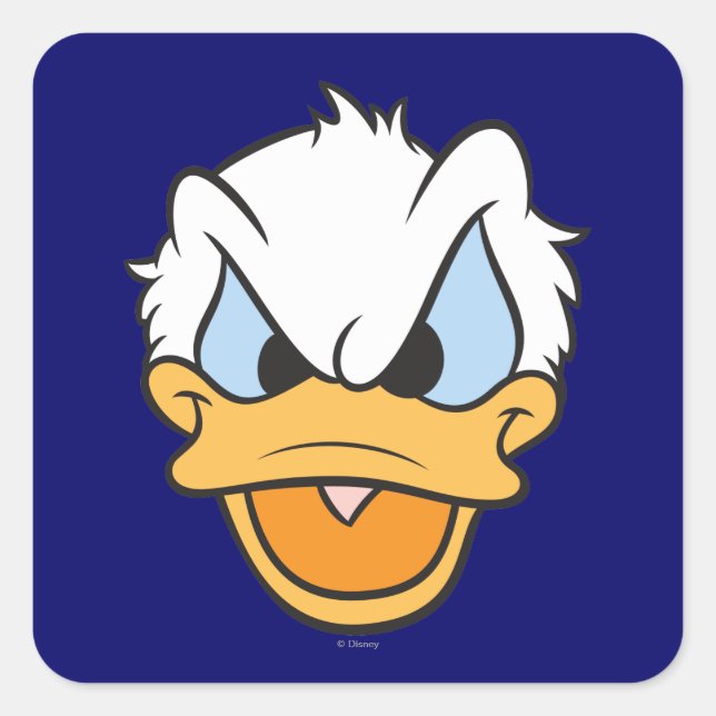 Donald Duck | Angry Face Square Sticker (Front)