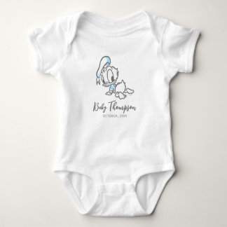Donald Duck Announcement Date Baby Bodysuit