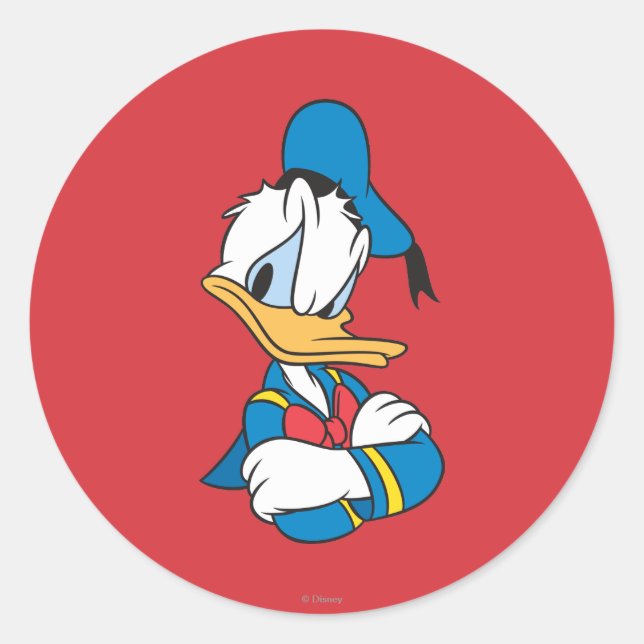 Donald Duck | Arms Crossed Classic Round Sticker (Front)