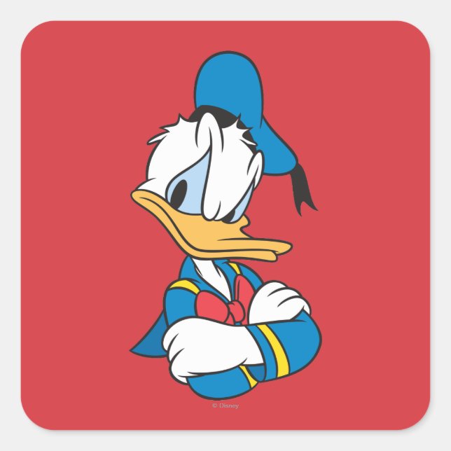 Donald Duck | Arms Crossed Square Sticker (Front)