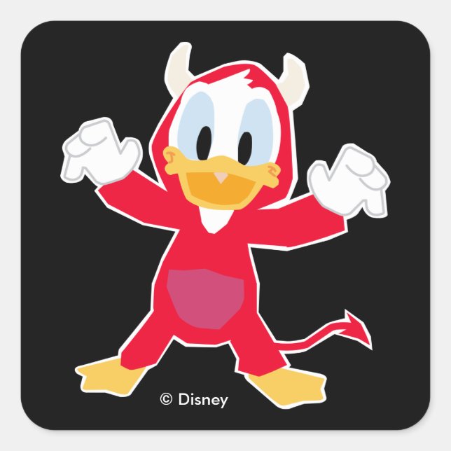 Donald Duck as Devil Square Sticker (Front)