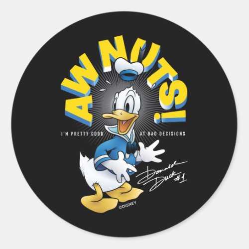Donald Duck Awnuts Classic Round Sticker