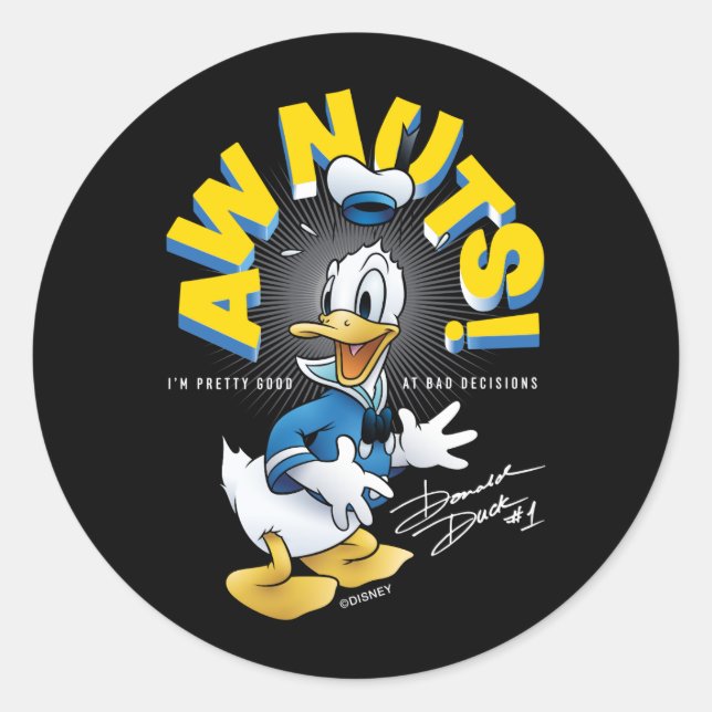 Donald Duck Awnuts! Classic Round Sticker (Front)
