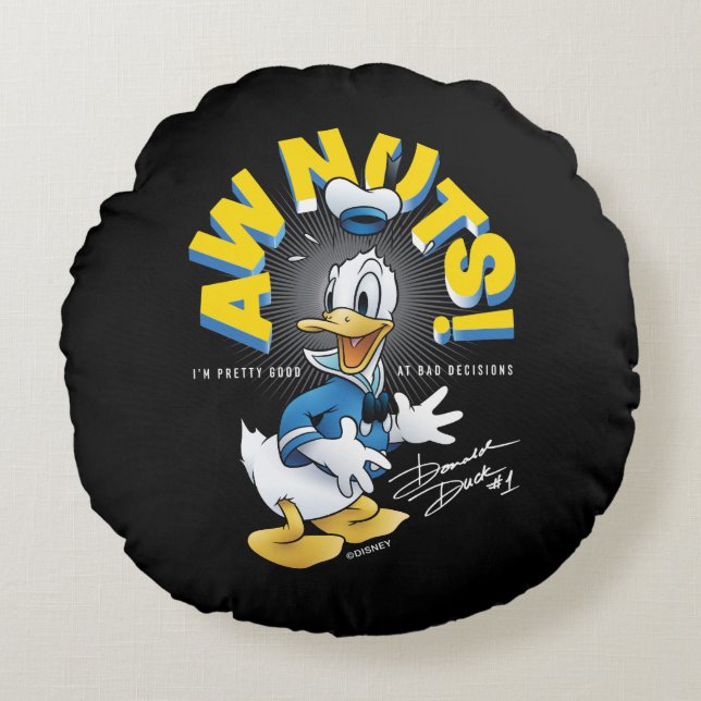 Donald Duck Awnuts! Round Pillow (Front)