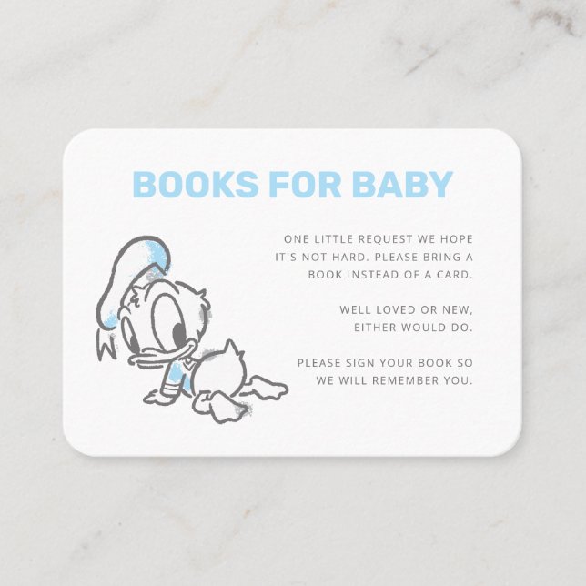 Donald Duck Baby Shower Books for Baby Insert Card (Front)