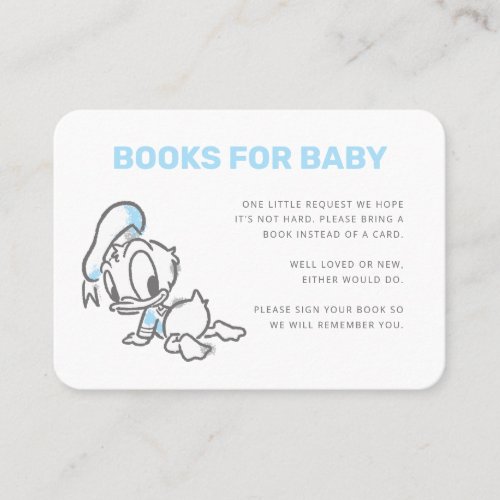 Donald Duck Baby Shower Books for Baby Insert Card
