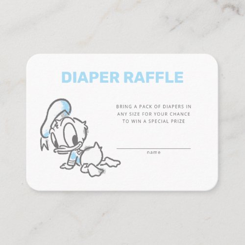 Donald Duck Baby Shower Diaper Raffle Insert Card