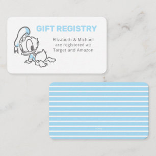 Donald Duck Baby Shower Gift Registry Enclosure Card