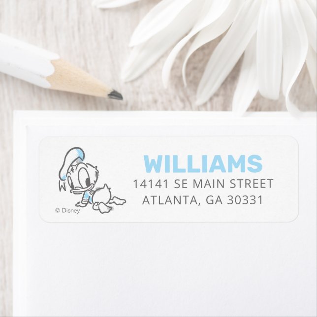Donald Duck Baby Shower Label (Insitu)