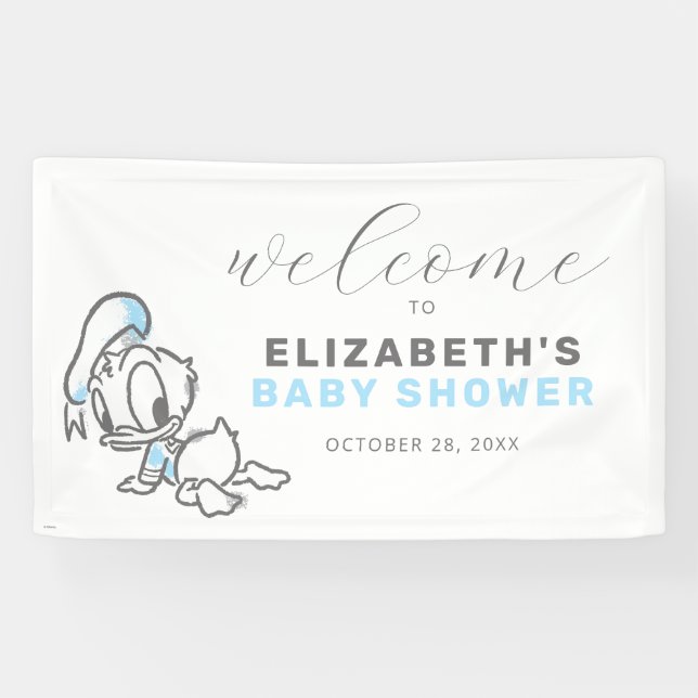 Donald Duck Baby Shower Welcome Banner (Horizontal)