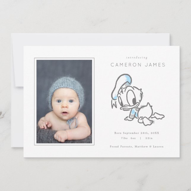 Donald Duck Birth Announcement (Front)
