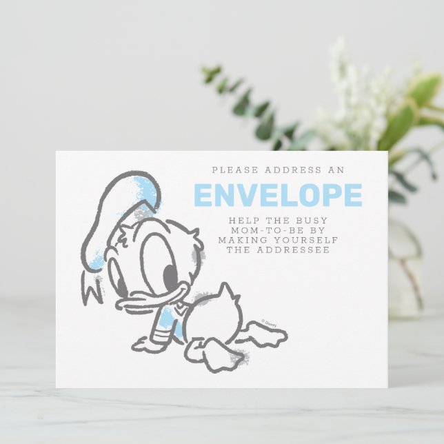 Donald Duck Boy Baby Shower Address An Envelope Invitation (Standing Front)