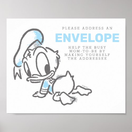 Donald Duck Boy Baby Shower Address An Envelope Poster