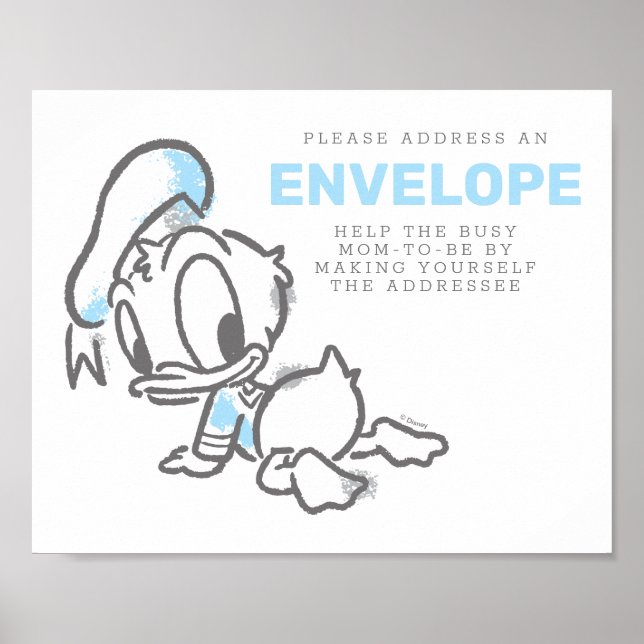 Donald Duck Boy Baby Shower Address An Envelope Poster (Front)