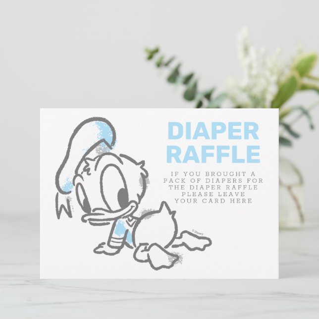 Donald Duck Boy Baby Shower Diaper Raffle Invitation (Standing Front)