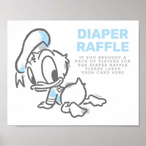 Donald Duck Boy Baby Shower Diaper Raffle Poster
