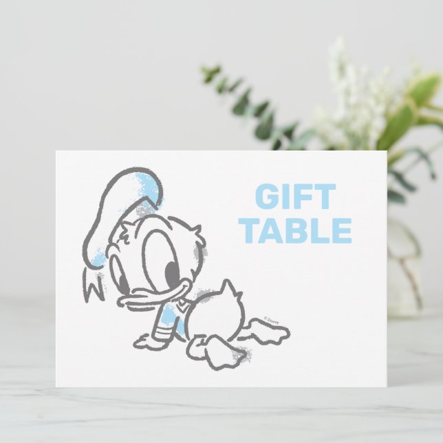 Donald Duck Boy Baby Shower Gift Table Invitation (Standing Front)