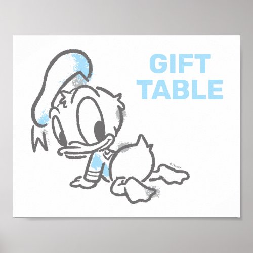 Donald Duck Boy Baby Shower Gift Table Poster